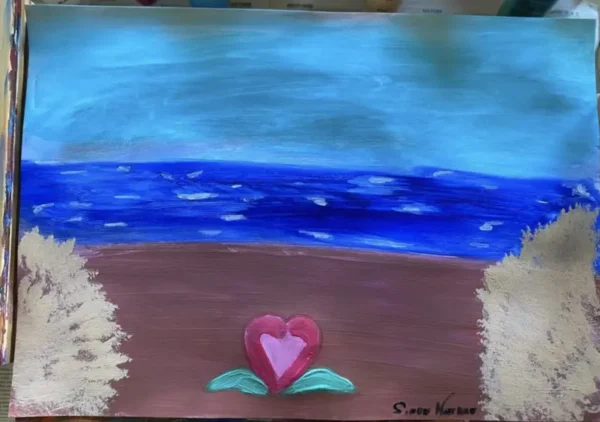 Heart in the beach